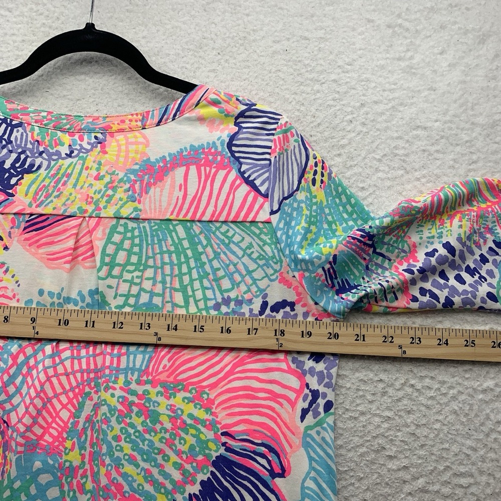 Lilly Pulitzer Ali Dress Womens Medium M Roar of the Sea Pima Cotton V Neck Mom‎ - Picture 10 of 14